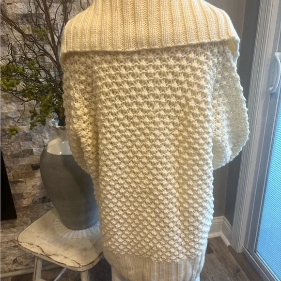 Talbots Cream Cardigan Sweater with Shawl Collar - Picture 5 of 7